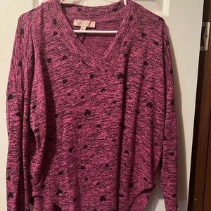 Philosophy Pink and Black V-Neck Sweater